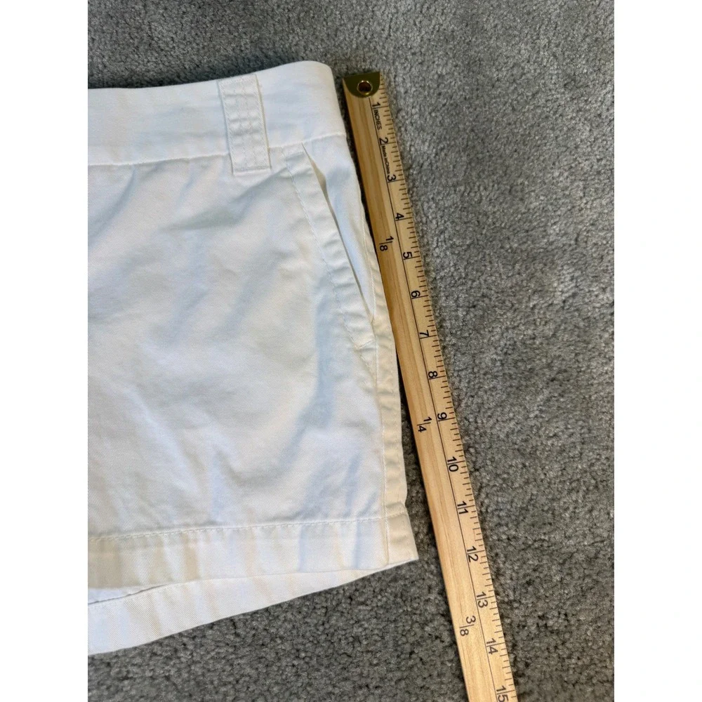 J.Crew Broken-In Chino City Fit White Cotton Twill Shorts Womens 8 Low Rise